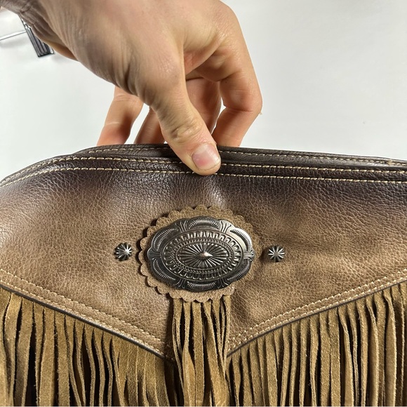 Brown Fringe Leather Shoulder Bag - Picture 6 of 6
